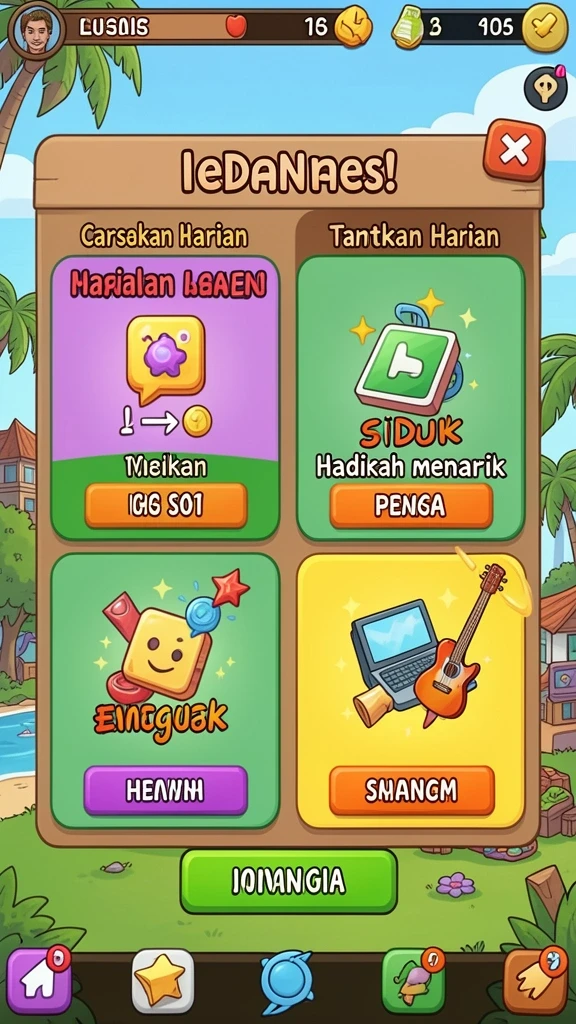 Beragam mode permainan yang menantang.