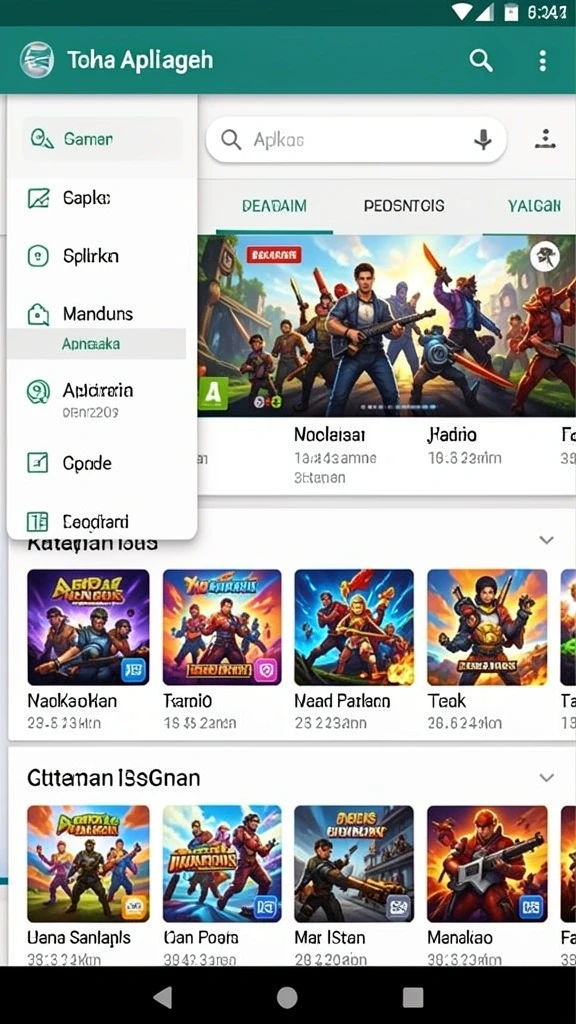 Screenshot pertama menunjukkan tampilan utama aplikasi GRANAT88.