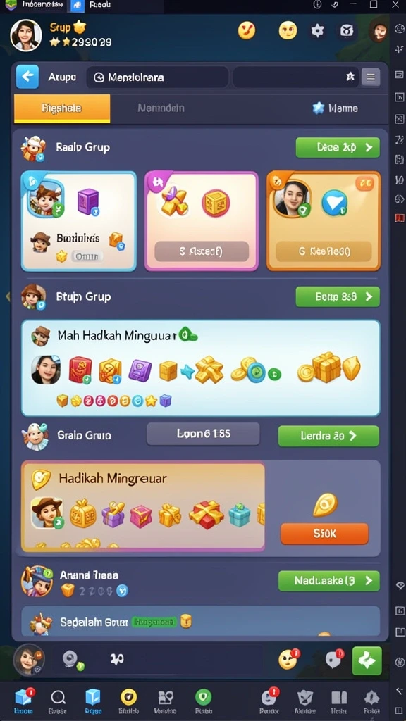 Tampilan awal game dengan karakter yang menawan.