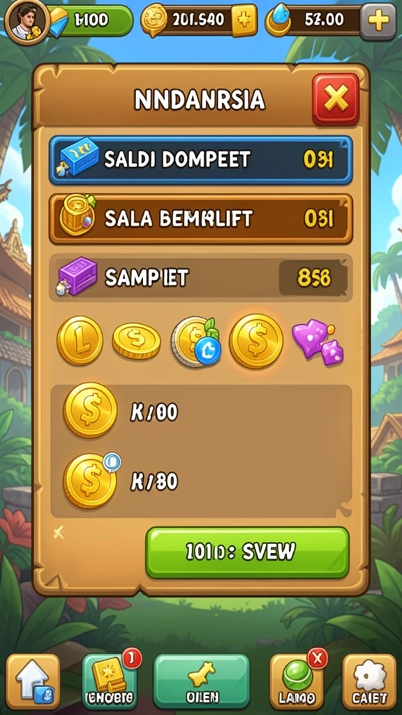 Screenshot menampilkan level awal yang penuh warna dan menarik.