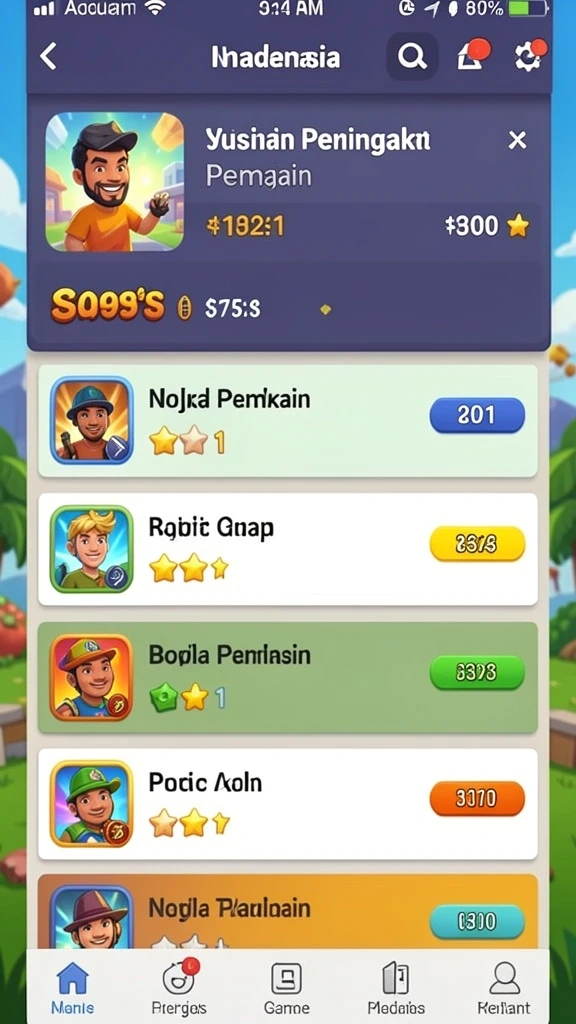 Level menantang untuk mengasah strategi bermain.