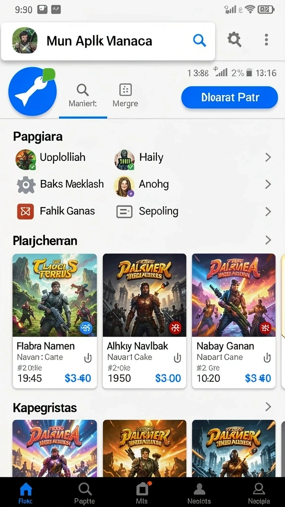 Tampilan menu utama UNGUTOTO yang menarik dan interaktif.